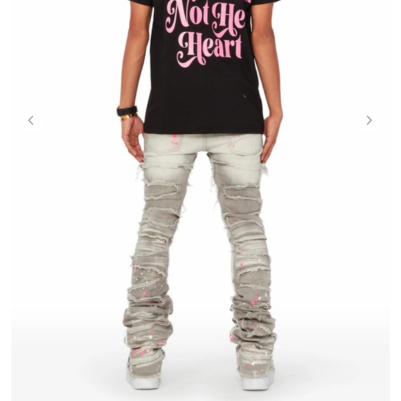 Rockstar Original RSM225 Super Stacked Flare Denim Jeans Mens 32x45 - Picture 4 of 15